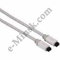 Кабель iEEE 1394 FireWire Hama 9p/9p (m-m) 1,5m позолоченные контакты белый (H-53210), КНР