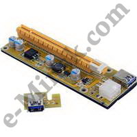  Riser card PCI-Ex1 M -> PCI-Ex16 F (Molex 6pin, SATA), 