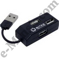 Хаб (концентратор) USB 5bites HB24-201BK 4-port USB2.0 Hub, КНР