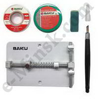 Зажим для печатной платы BAKU BK689B +паста+оплетка+нож+резинка, КНР