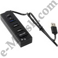  () USB Orient JK-320 3-port Hub, 1xUSB3.0 +2xUSB2.0 + SD/microSD Card Reader
