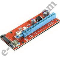 Адаптер Riser card PCI-Ex1 M -> PCI-Ex16 F (USB), КНР