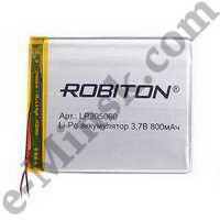  - Li-Po (Li-Ion Pol) ROBITON LP305060 3.7 800mAh PK1 (350x60), 